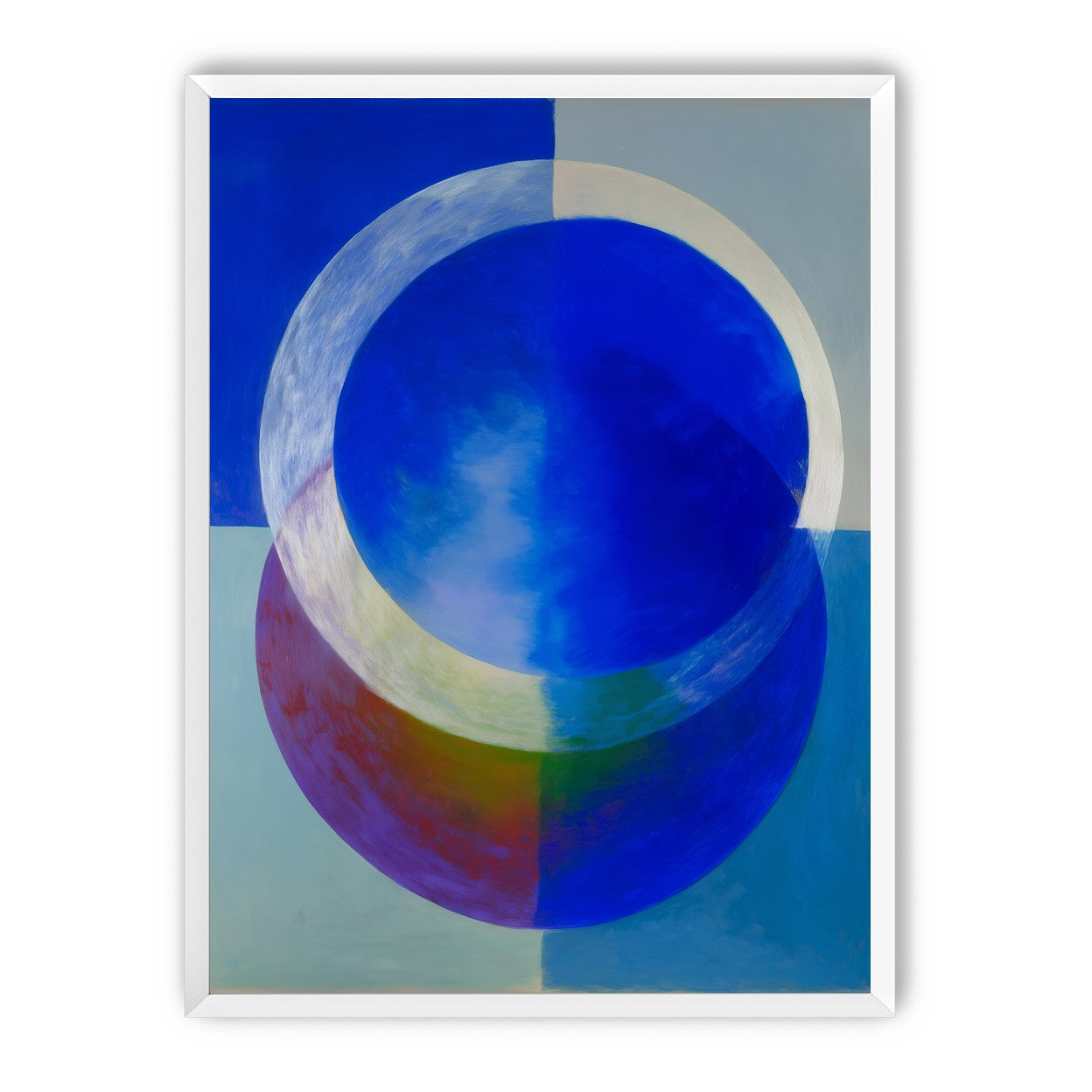 Pale arc across blue circle