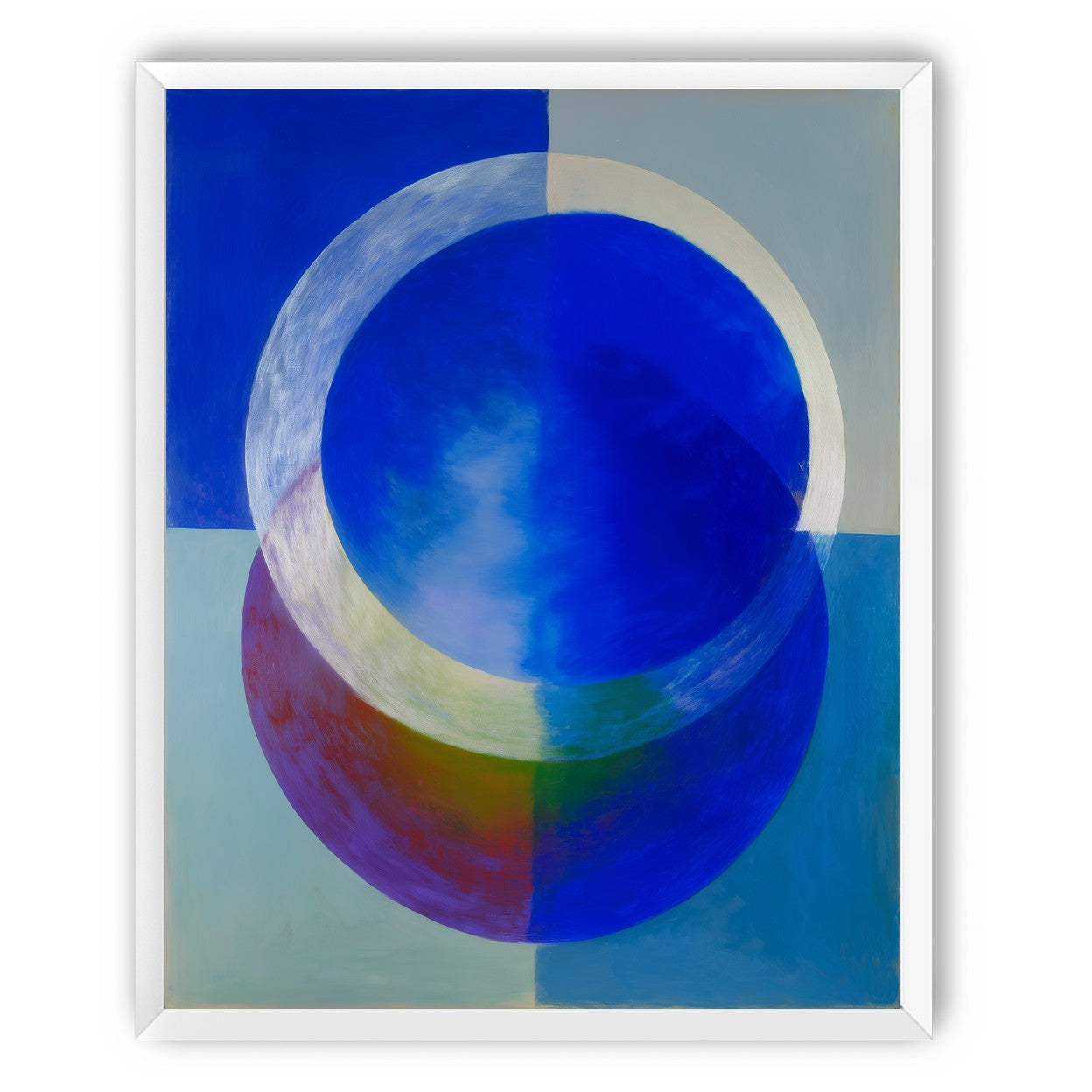 Pale arc across blue circle