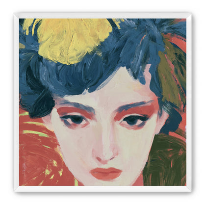 Yellow weight over her gaze