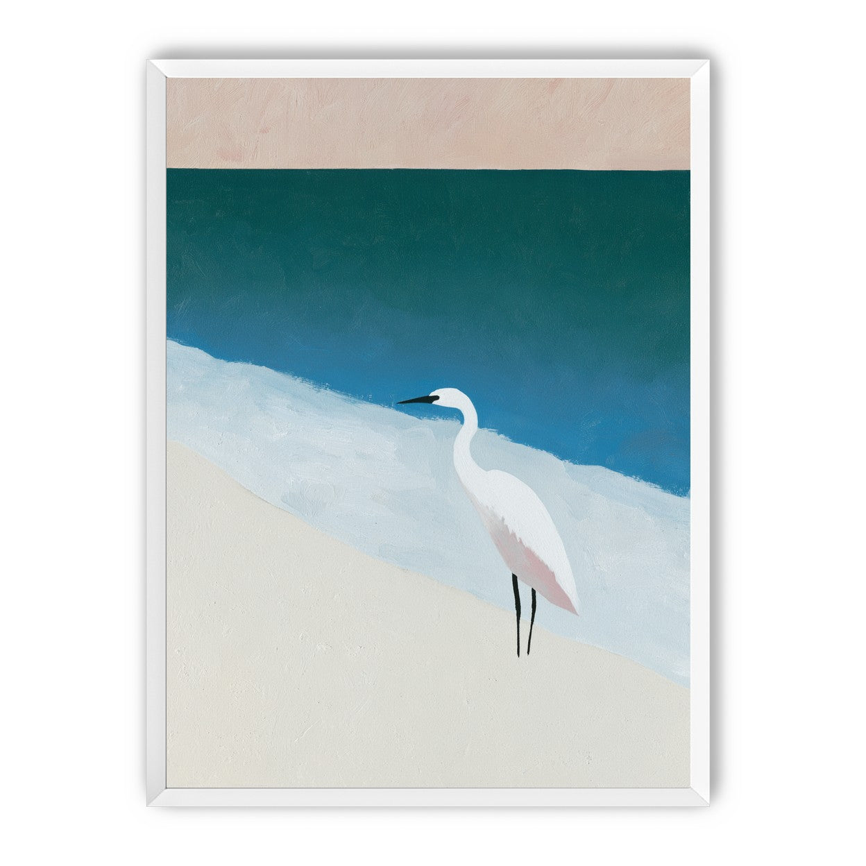 White egret at the shoreline