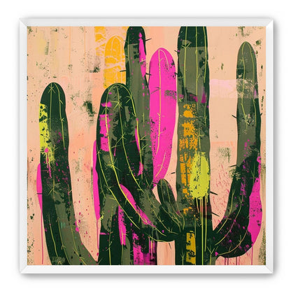 Neon pink on cactus green