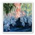 Blue flowers under green leaves