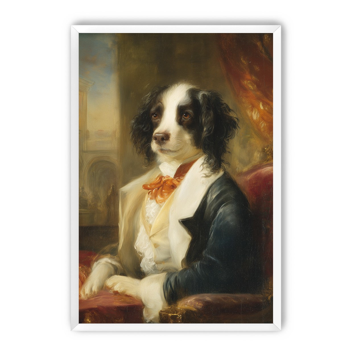 Orange bow on red velvet