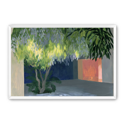 Spotted light under blossoms