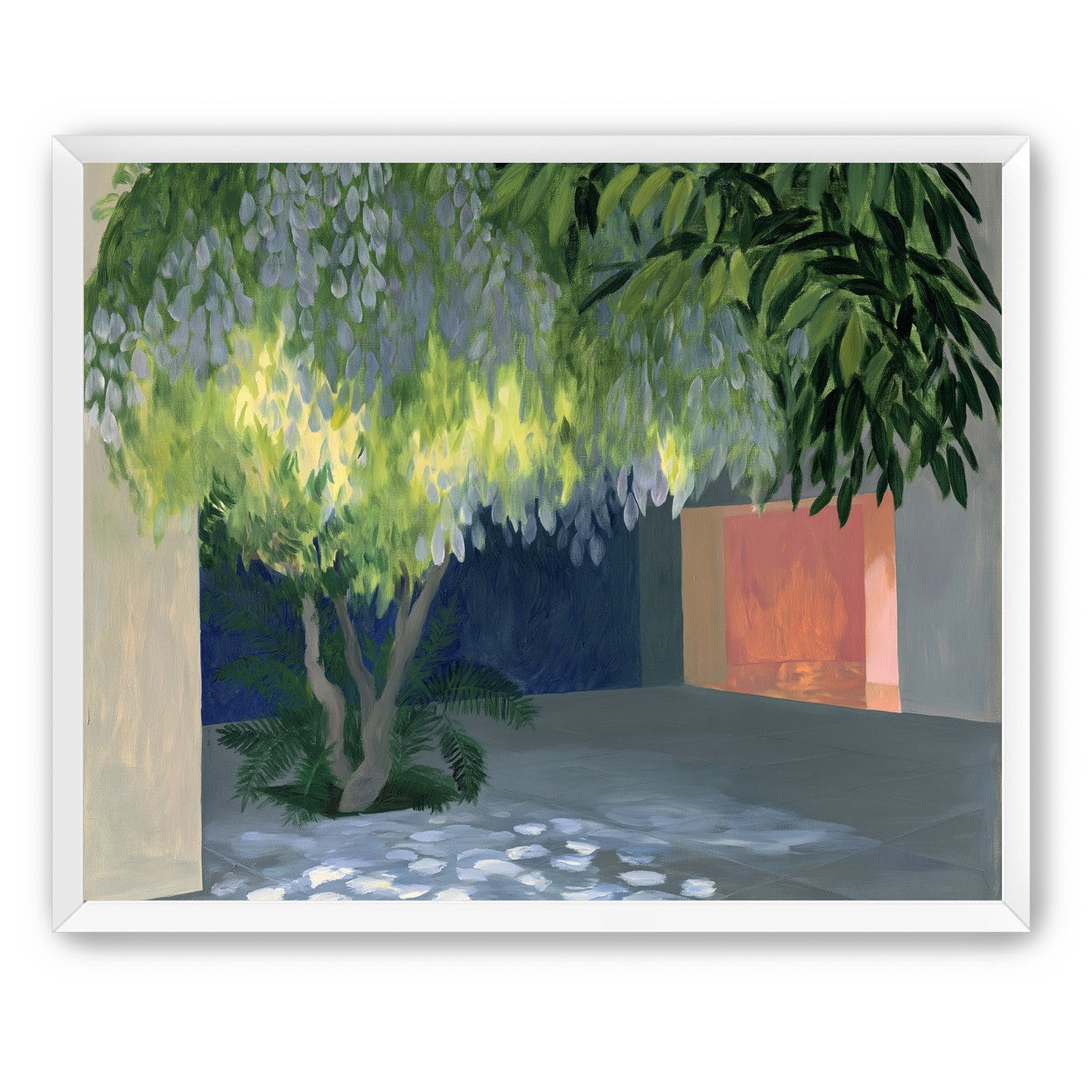Spotted light under blossoms