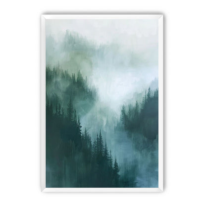 Mist caught in the pines