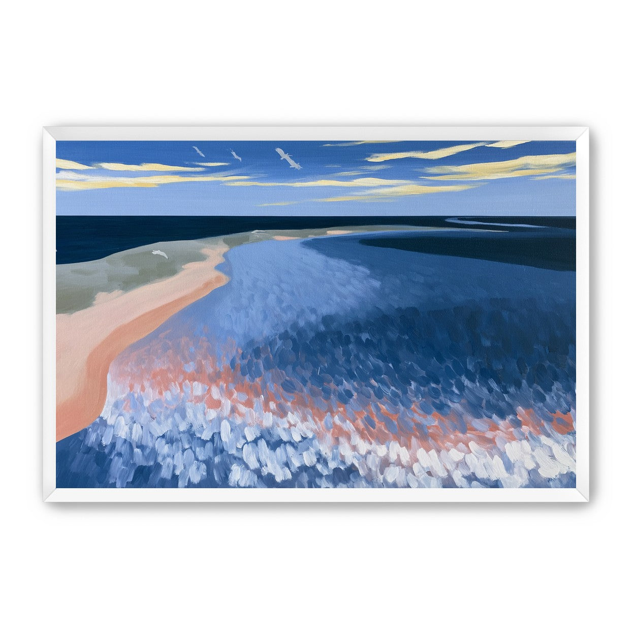 Pale sand in blue water