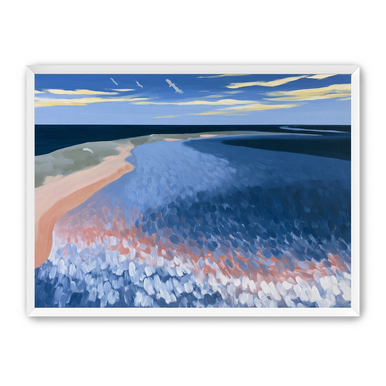 Pale sand in blue water