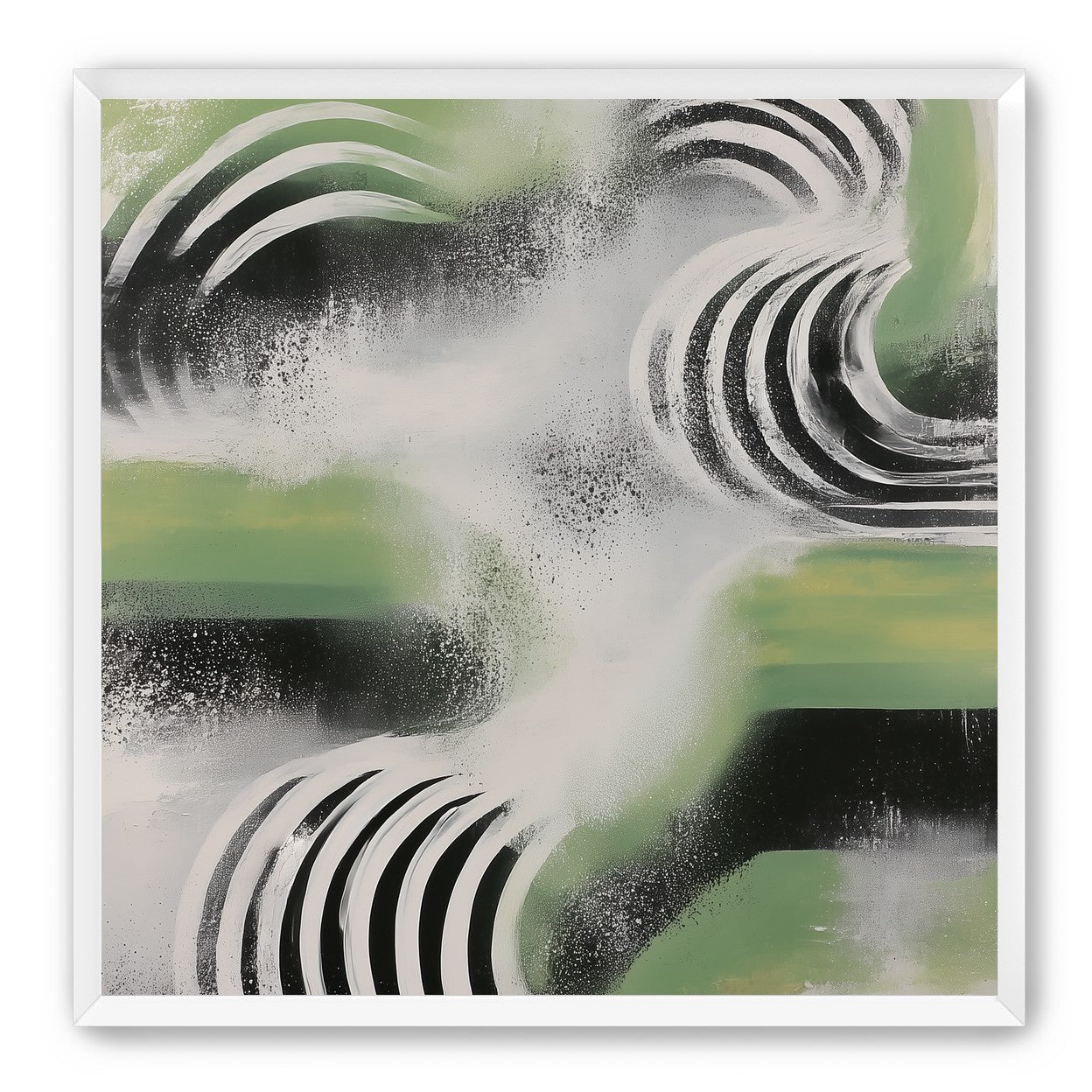 Curved bands in drifting haze