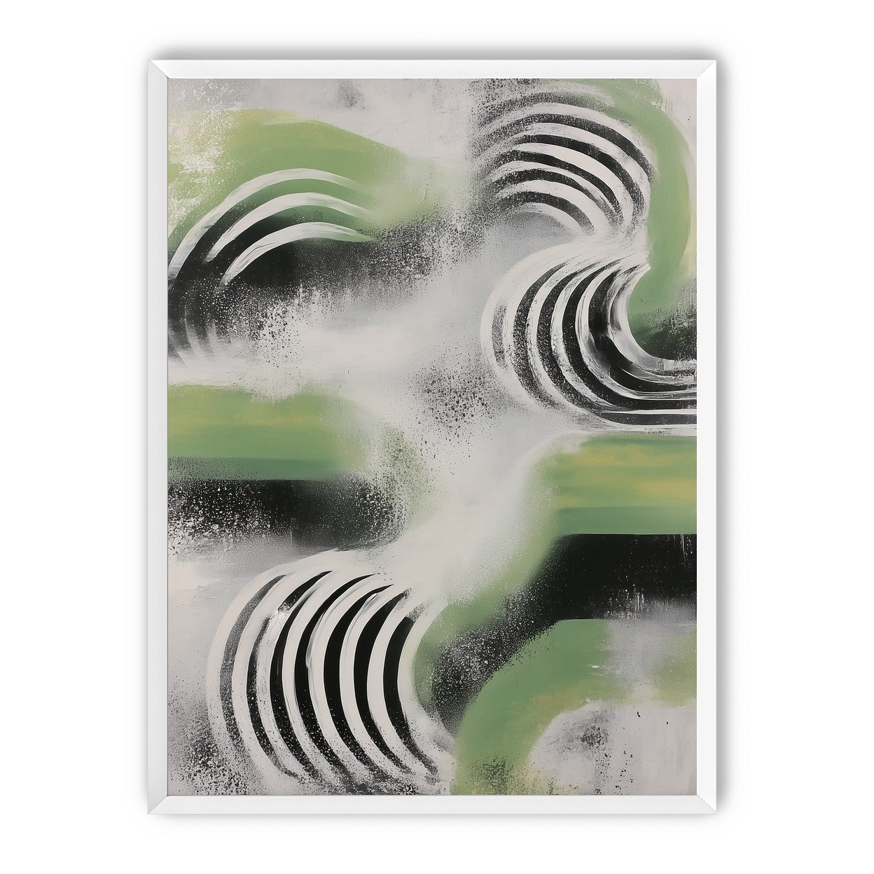 Curved bands in drifting haze