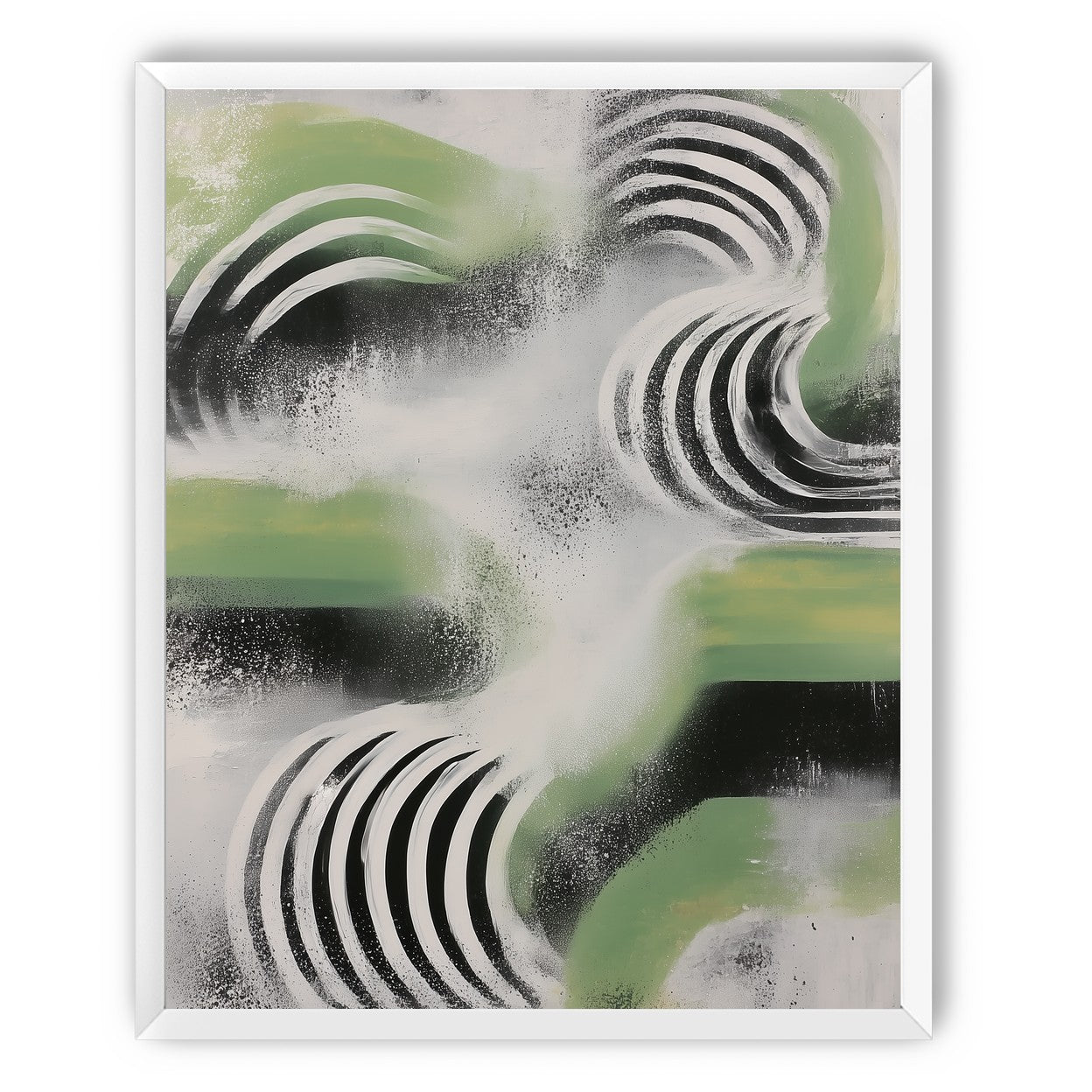Curved bands in drifting haze