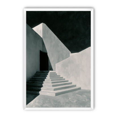 Stairs into the black doorway