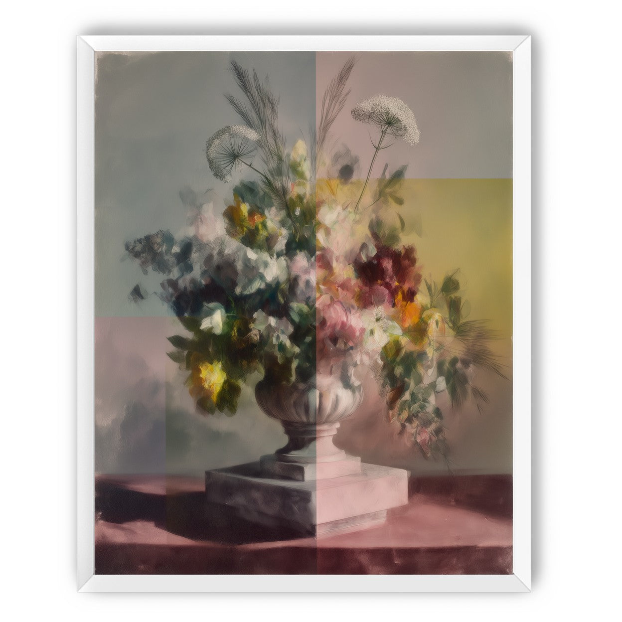 Bouquet in divided light