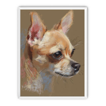 Pastel dog in profile
