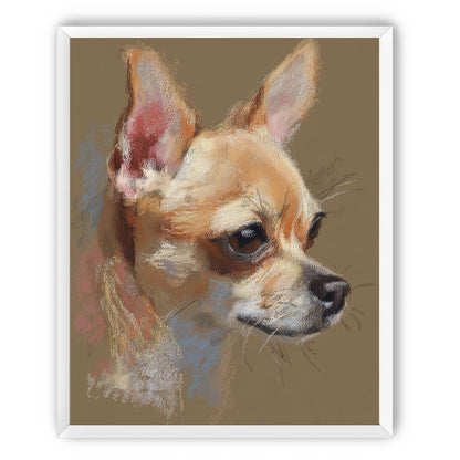 Pastel dog in profile