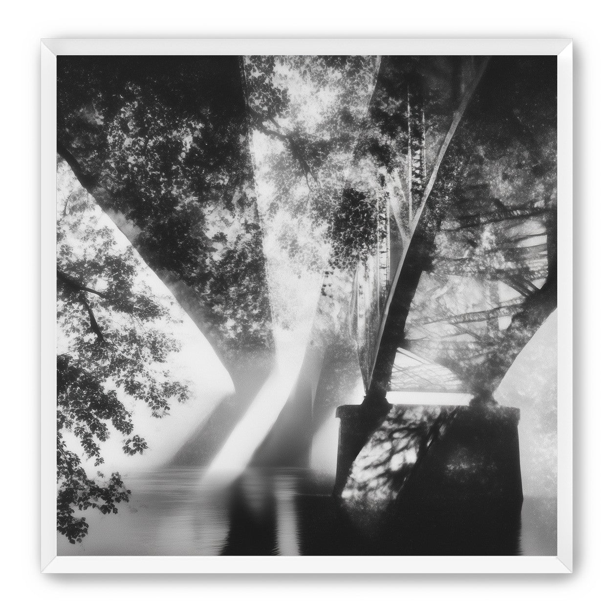 Steel Bridge Over a Slow River in Sunlight