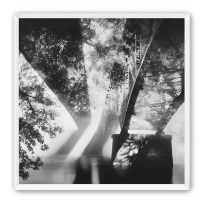Steel Bridge Over a Slow River in Sunlight