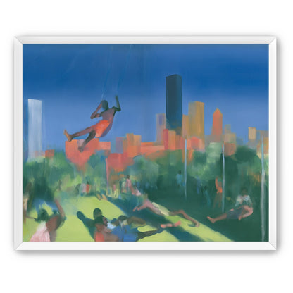 Swinging over the city park