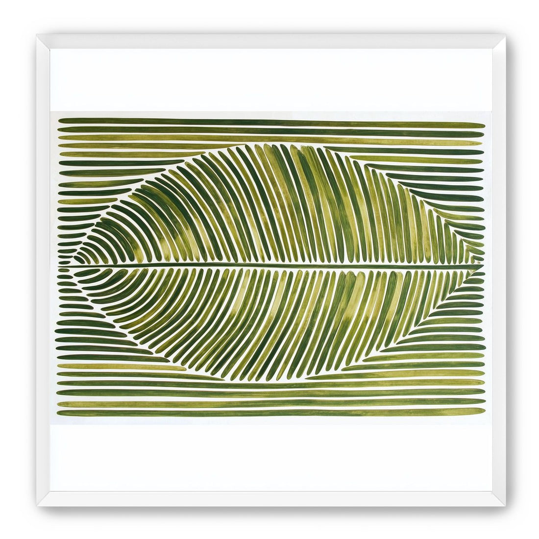 Palm frond in green bands