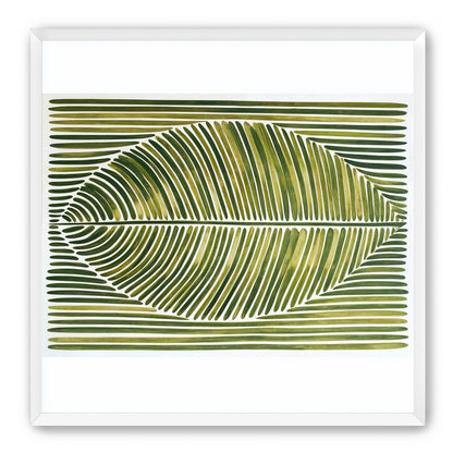 Palm frond in green bands