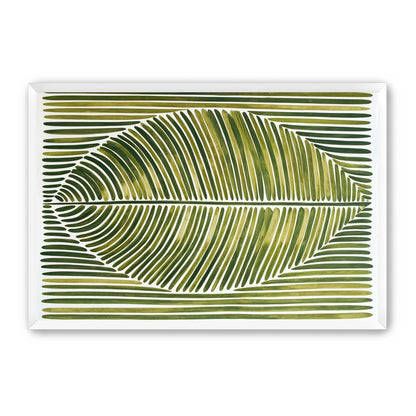 Palm frond in green bands