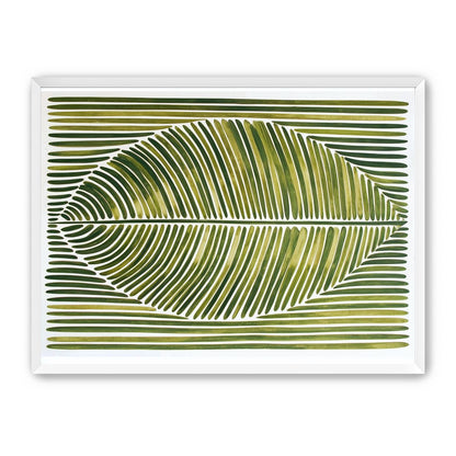 Palm frond in green bands