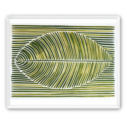Palm frond in green bands