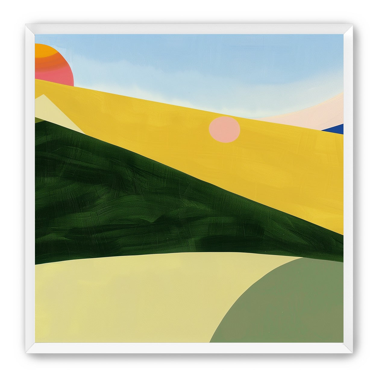 Three suns over rolling hills