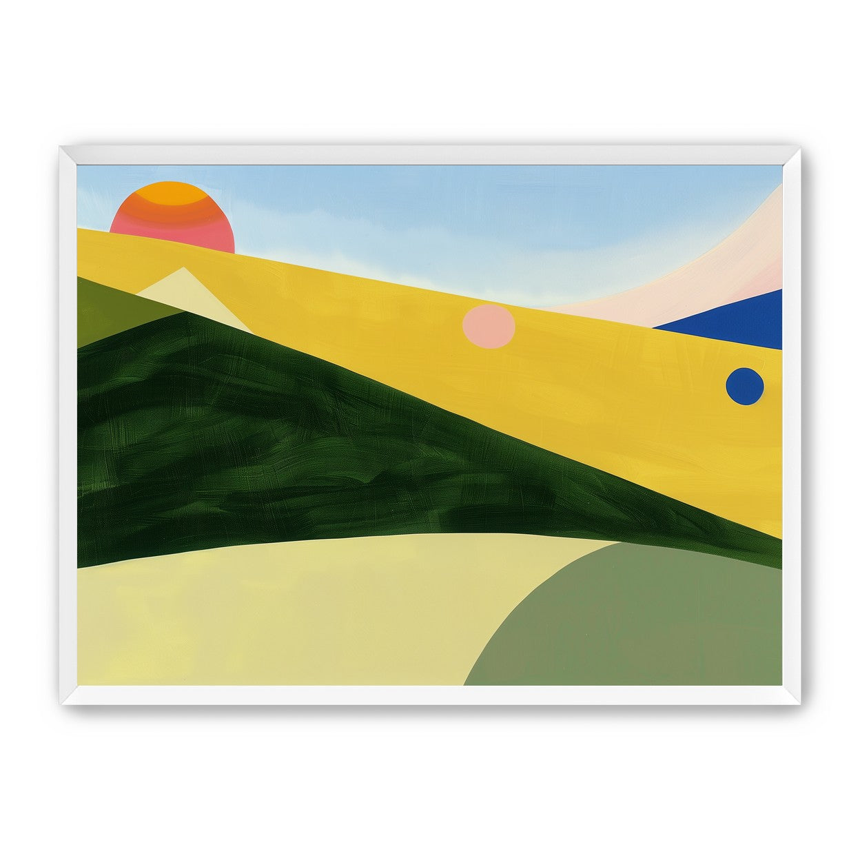 Three suns over rolling hills