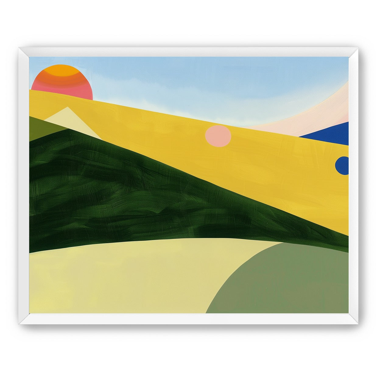 Three suns over rolling hills