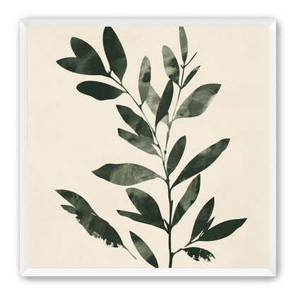 Dark green leaves on cream