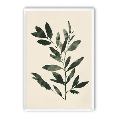 Dark green leaves on cream