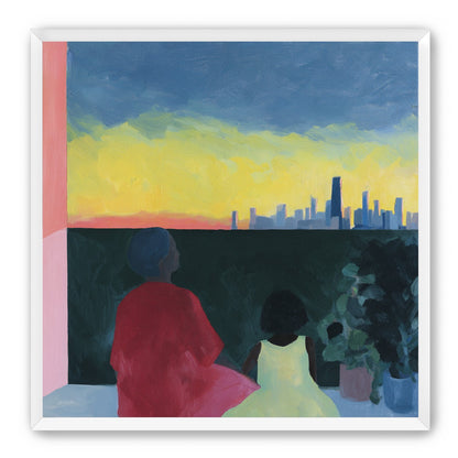 Yellow sky over the skyline