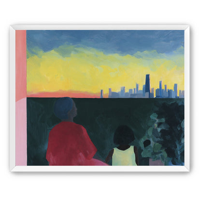 Yellow sky over the skyline