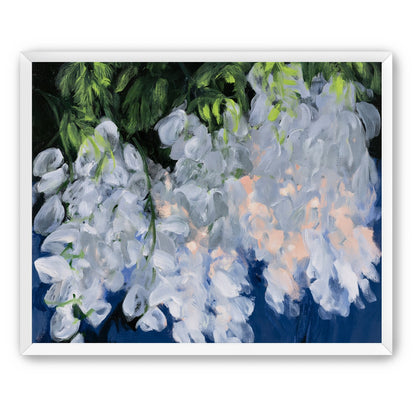 White blooms in blue shade