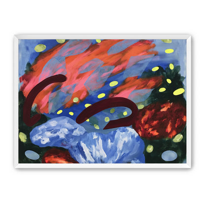 Layered brushstrokes with yellow ovals