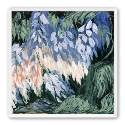 White blossoms in blue shade