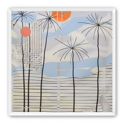 Two suns over striped hills