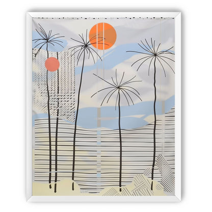 Two suns over striped hills