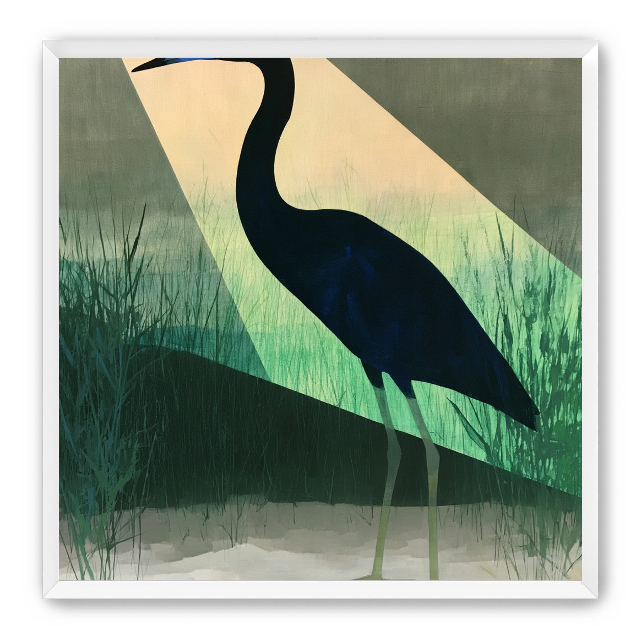 Blue beak in green light