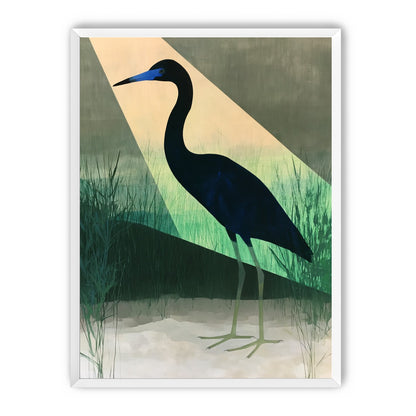 Blue beak in green light