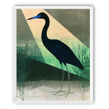 Blue beak in green light