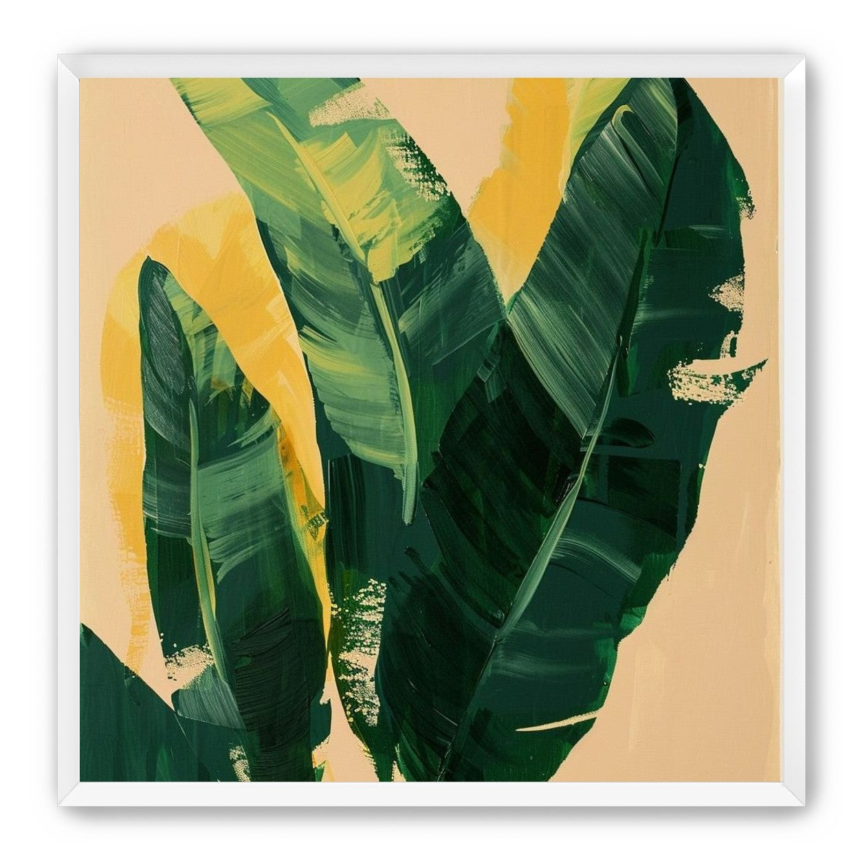 Green leaves in warm haze