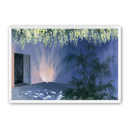 Light beneath hanging blossoms