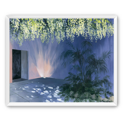 Light beneath hanging blossoms