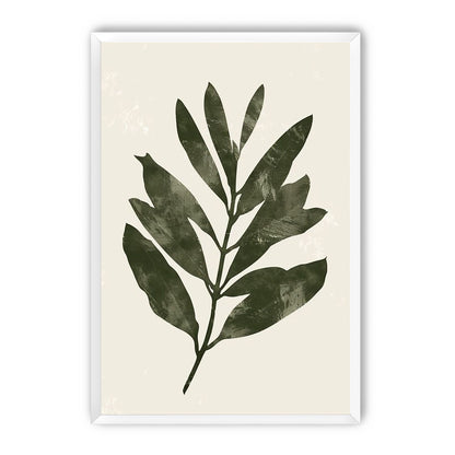 Still branch on pale paper