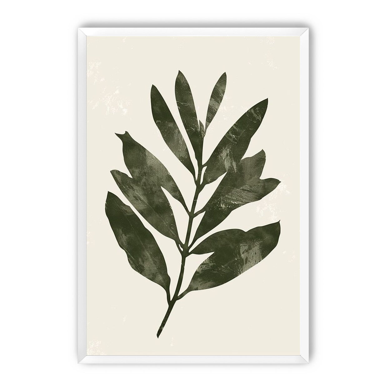 Still branch on pale paper