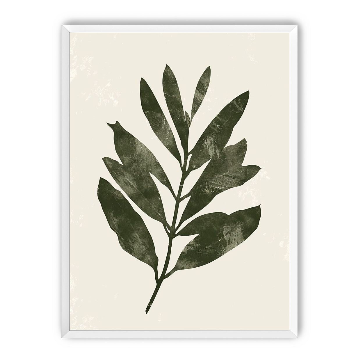 Still branch on pale paper