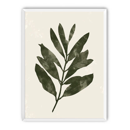 Still branch on pale paper