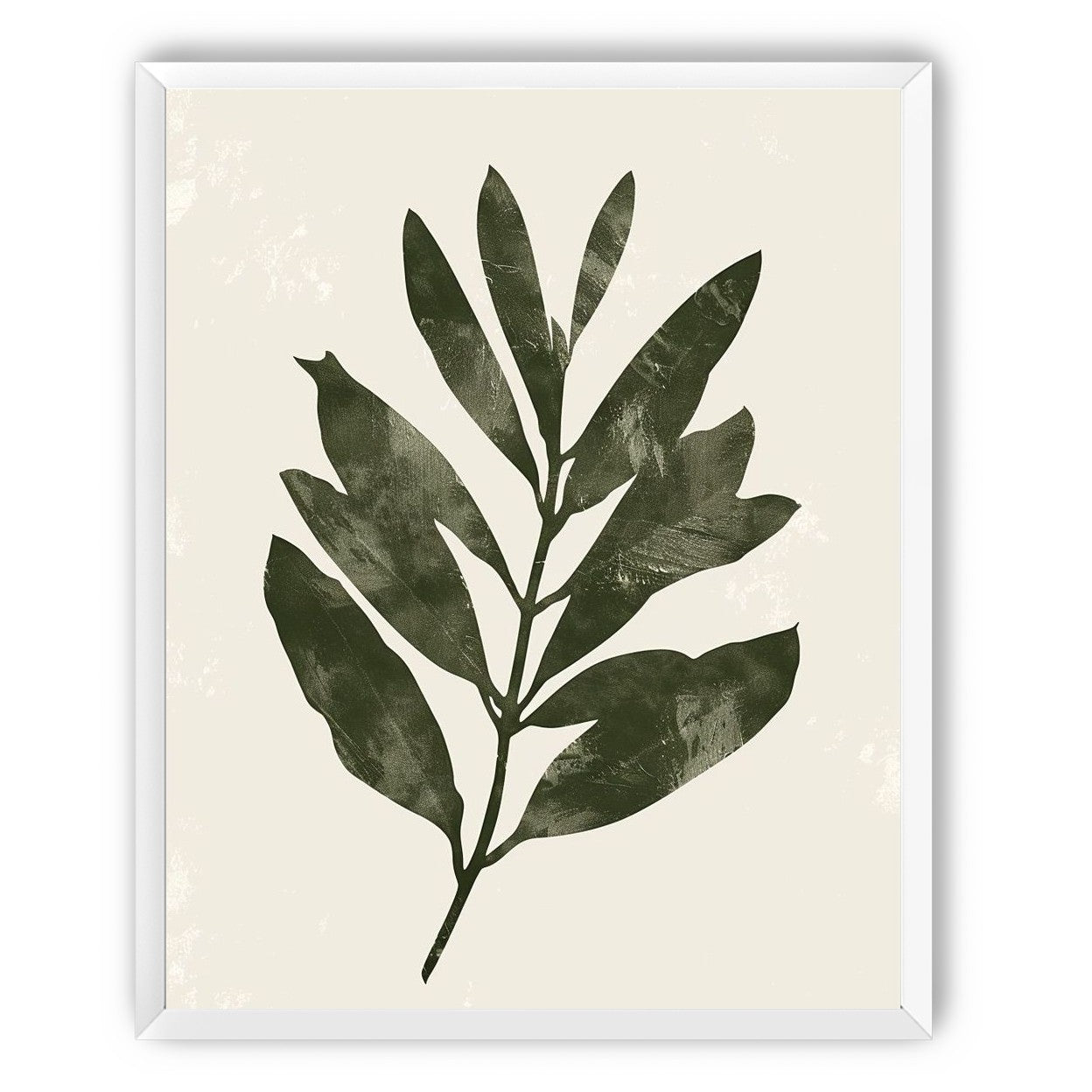 Still branch on pale paper